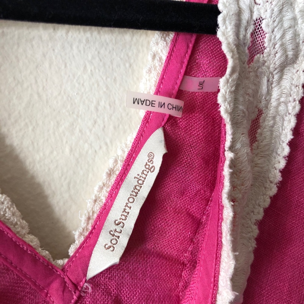 Soft Surroundings Tunic Poncho Pink Ombre Linen - Picture 8 of 10